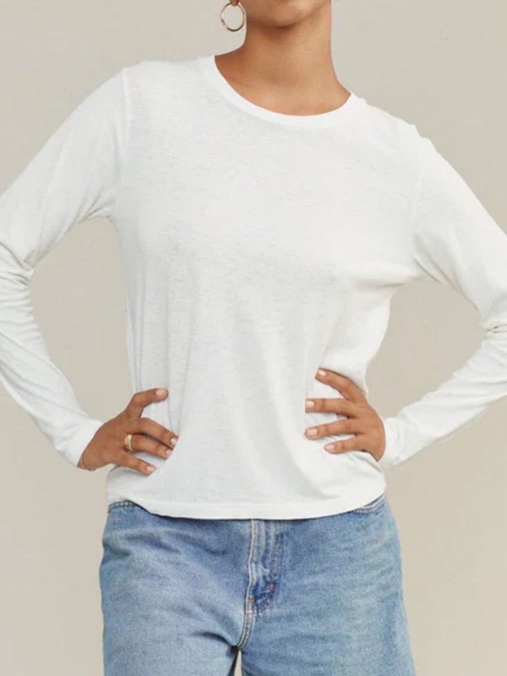 Jungmaven Encanto Long-Sleeve Crew Neck Shirt - Washed White / S - Picture 8 of 8